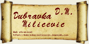 Dubravka Milićević vizit kartica